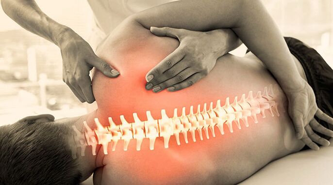 Massage from excited by muscle tissue to back pain